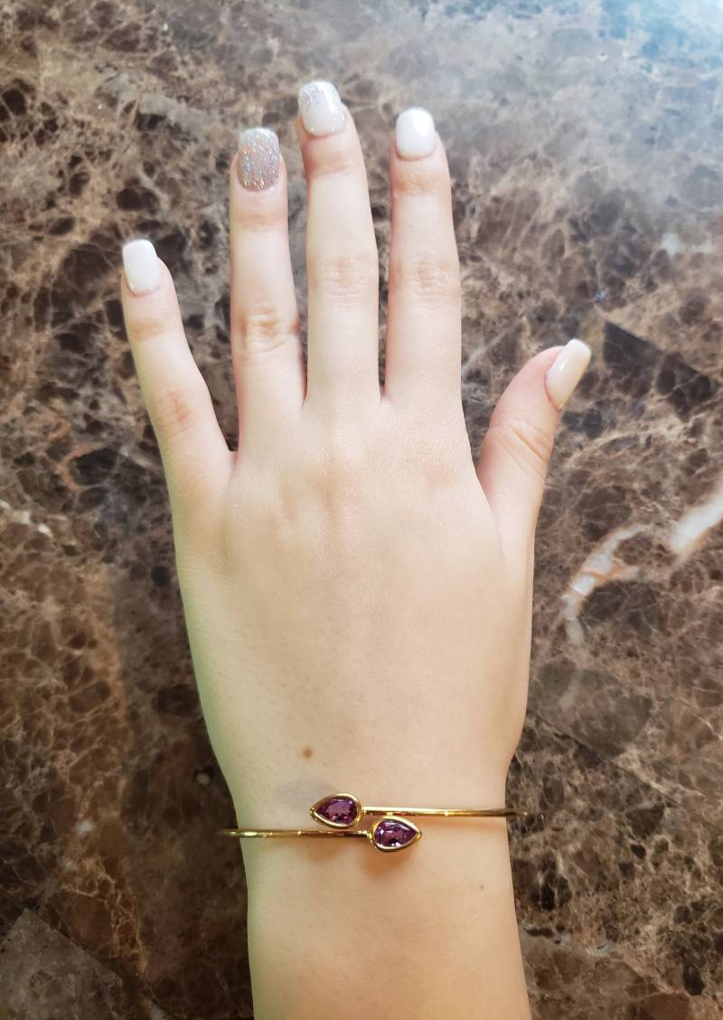14Kt Gold Alexandrit Armband, Teardrop Birne Juni Birthstone Zierliche Geschenk Für Sie von ElizabethJewelryInc