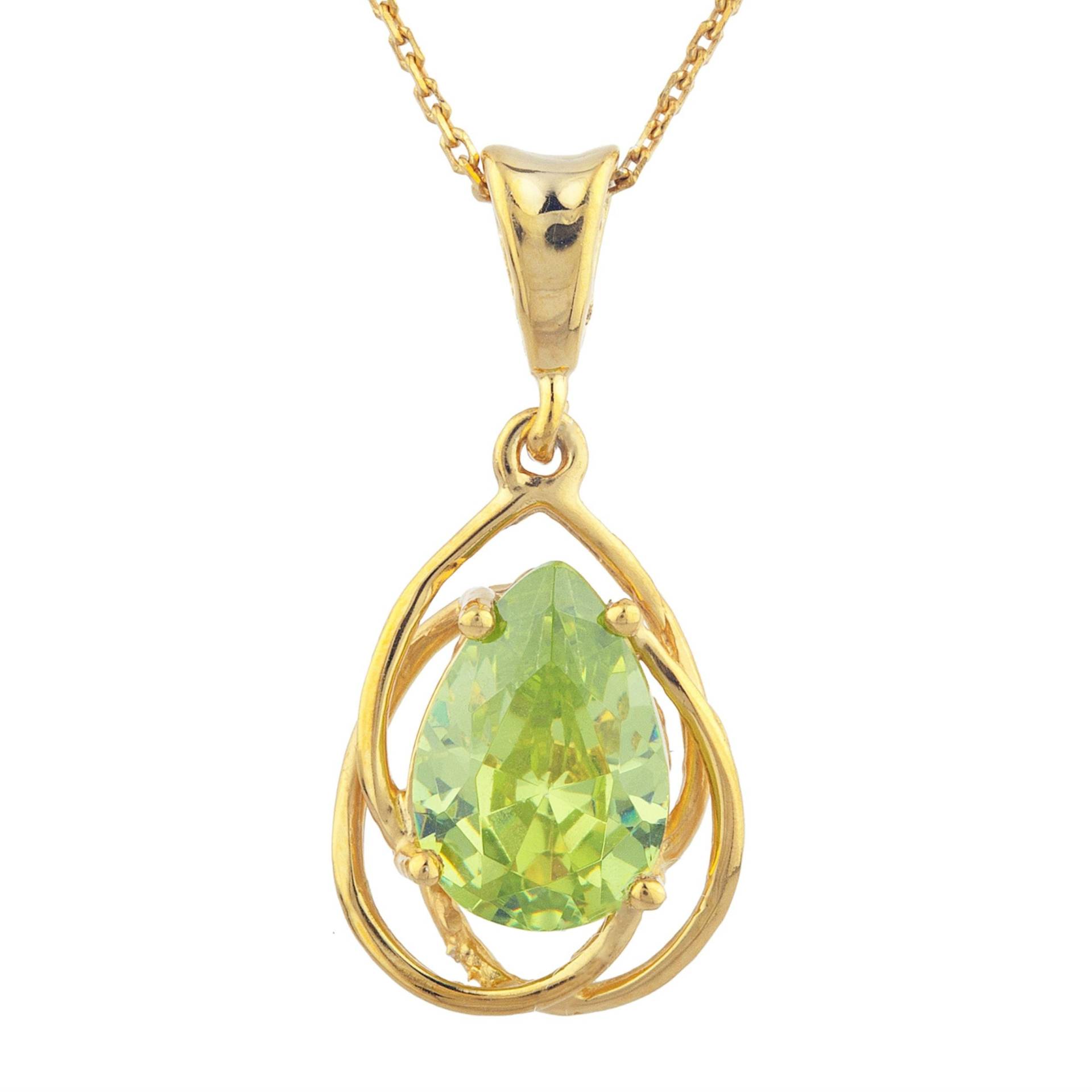 14Kt Gold Peridot Halskette, Anhänger, Teardrop August Birthstone Halskette von ElizabethJewelryInc