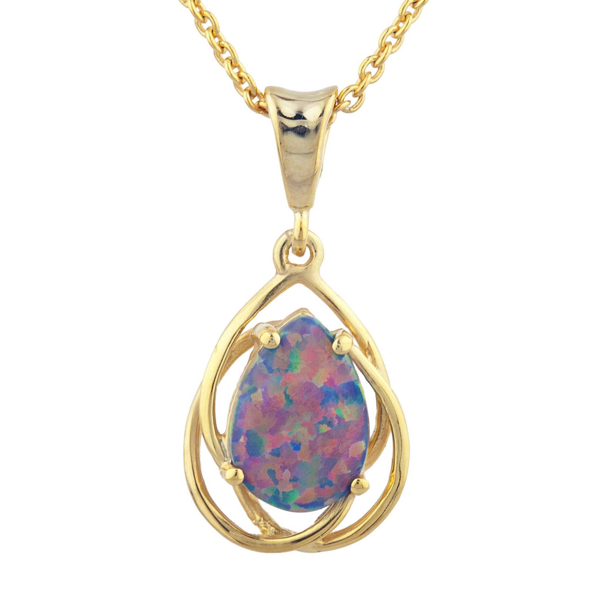 14Kt Gold Schwarz Opal Halskette, Teardrop Anhänger, Oktober Birthstone Last Minute Geschenke von ElizabethJewelryInc