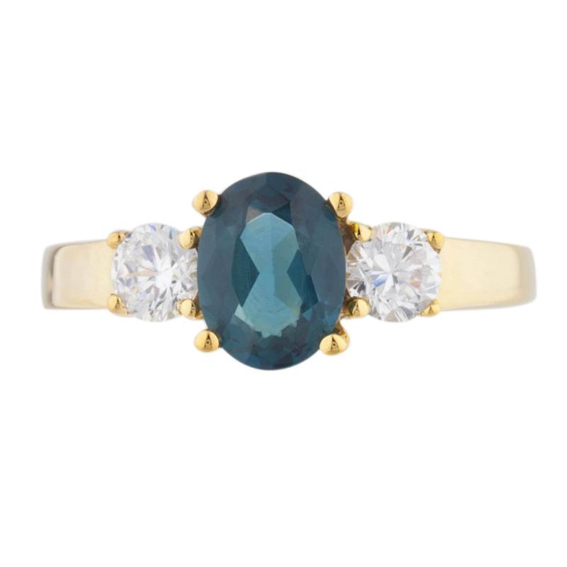 London Blauer Topas Ring, Oval Versprechen November Birthstone Sterling Silber Gold Ring von ElizabethJewelryInc
