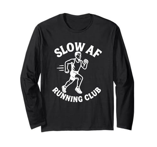 Slow AF Running Club Lustiger Jogger Humor Herren Design Langarmshirt von Elk Running Apparel