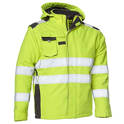 Elka Herren Visible Xtreme Winter Softshell-Jacke EN ISO 20471, Neongelb/Grau, Gelb, XL von Elka