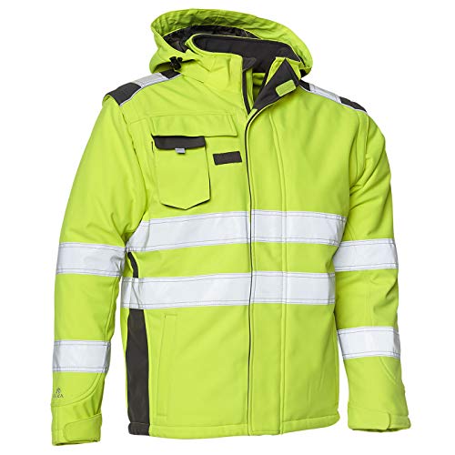 Elka Herren Visible Xtreme Winter Softshelljacke EN ISO 20471, L, fluoreszierend gelb/grau, Large von Elka