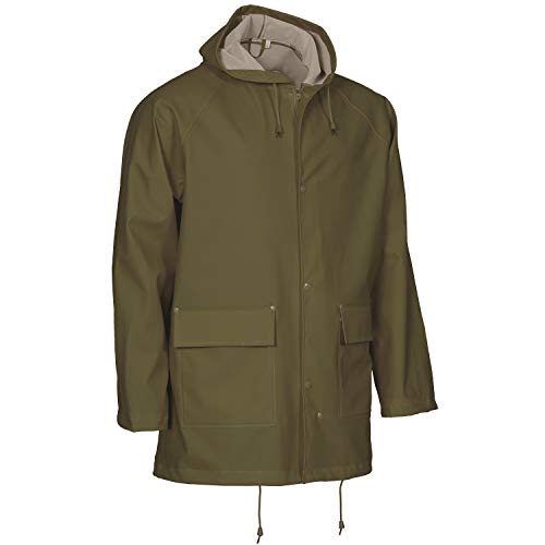 Elka Rainwear-PU/PVC-Regenjacke-Elements-306600-oliv-EN ISO 343 Kl.3-mit Wetterschutzleiste Größe 3XL von Elka