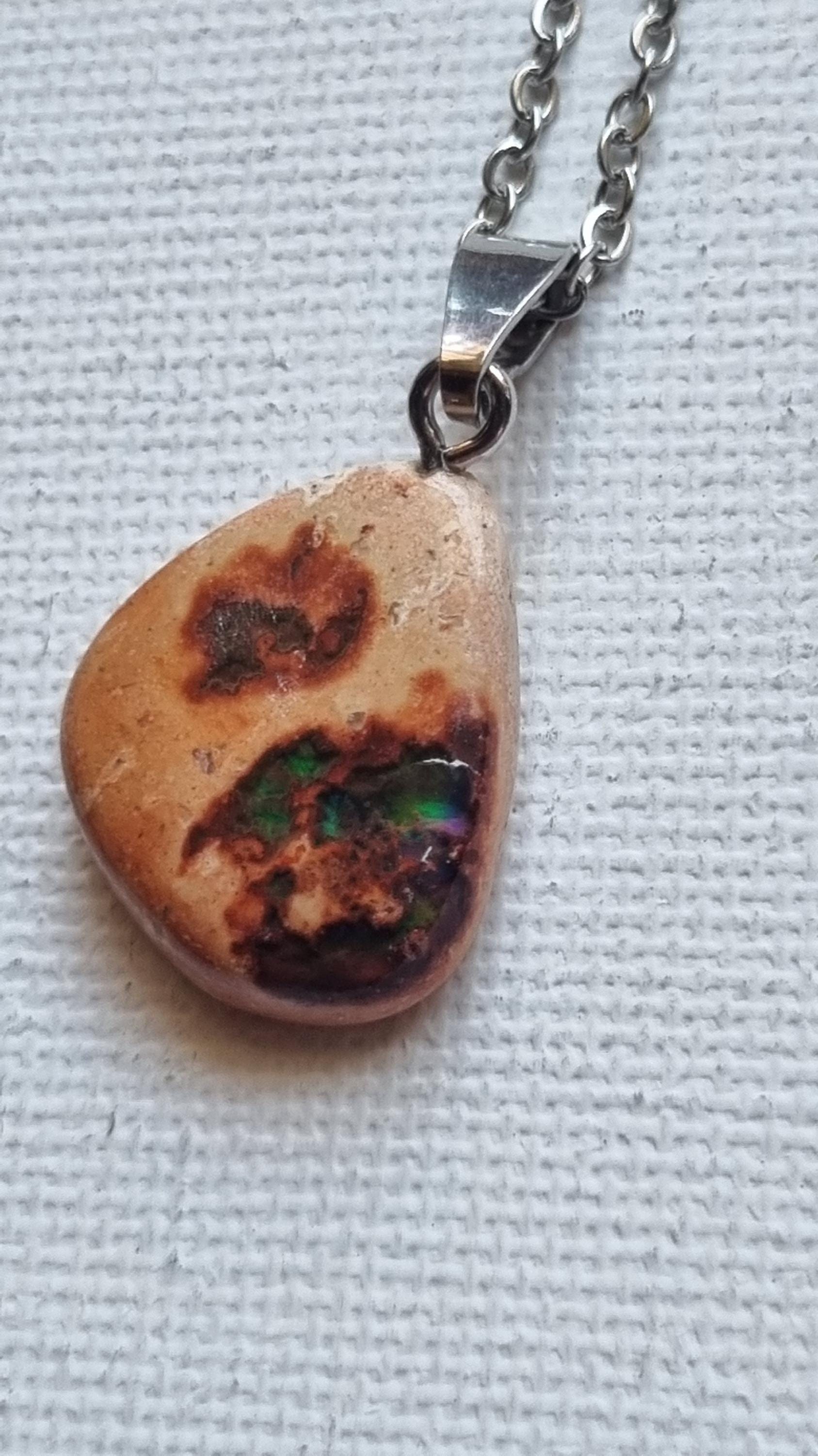 Ein Kleiner Traum Aus Feueropal | Mexiko Mit Gratis-Kette von ElkesEdelsteinstube