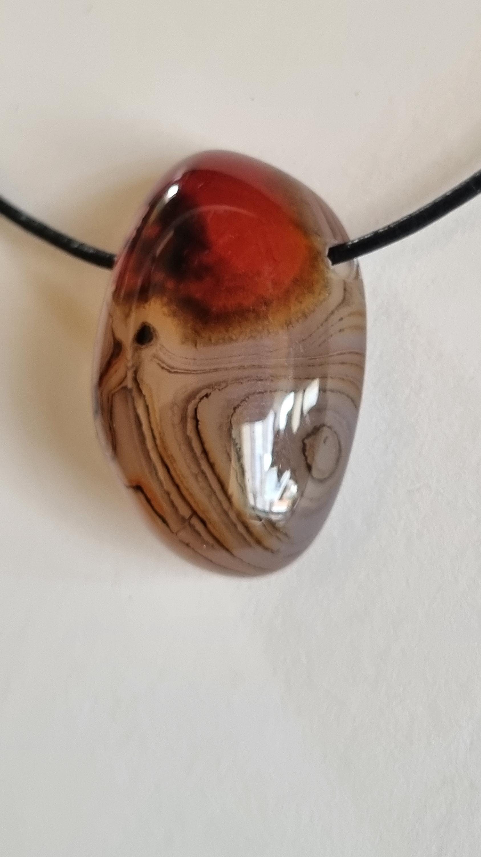 Karneol-Achat Mit Lederband von ElkesEdelsteinstube