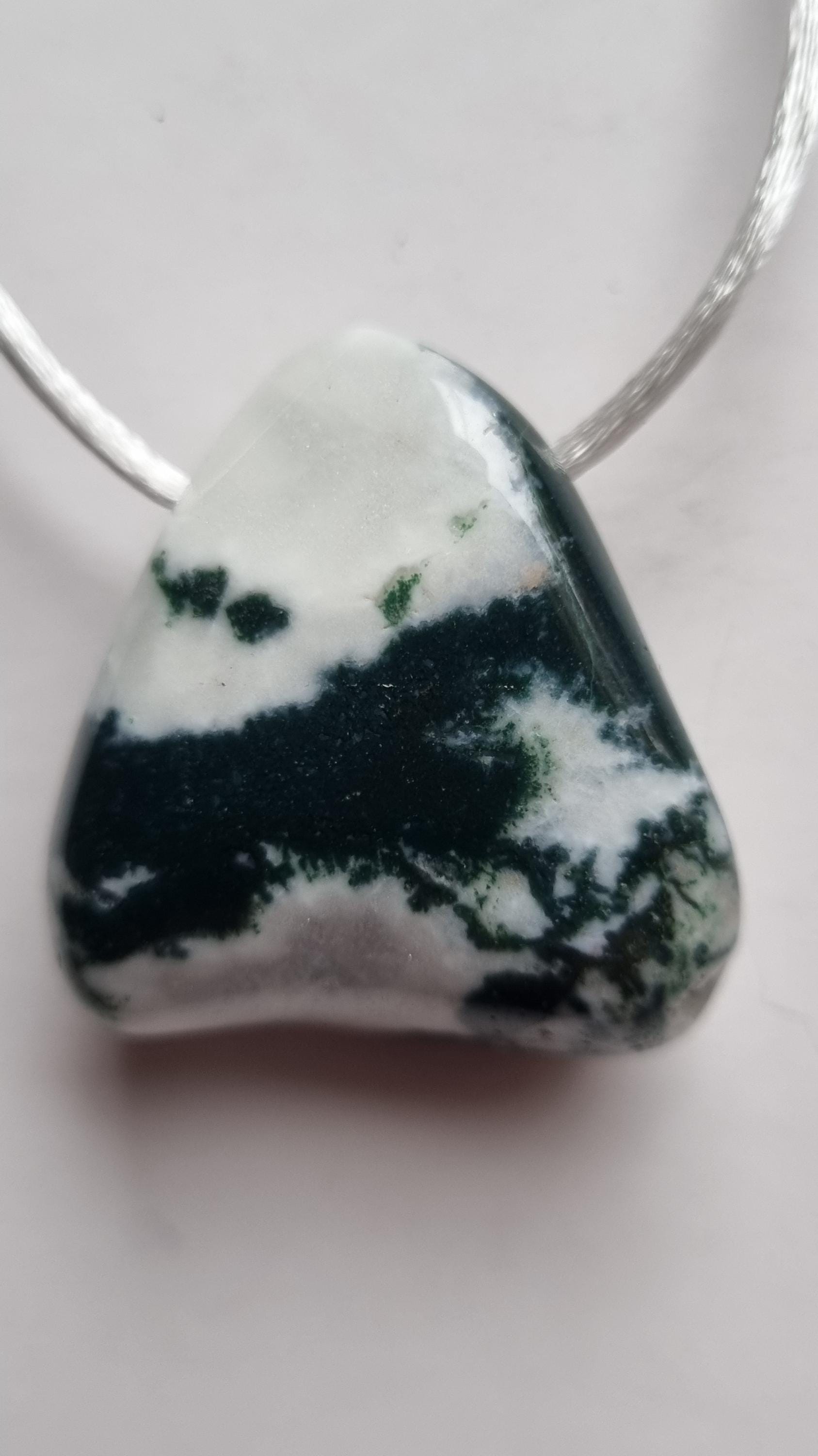 Moosachat Mit Seidenkordel von ElkesEdelsteinstube