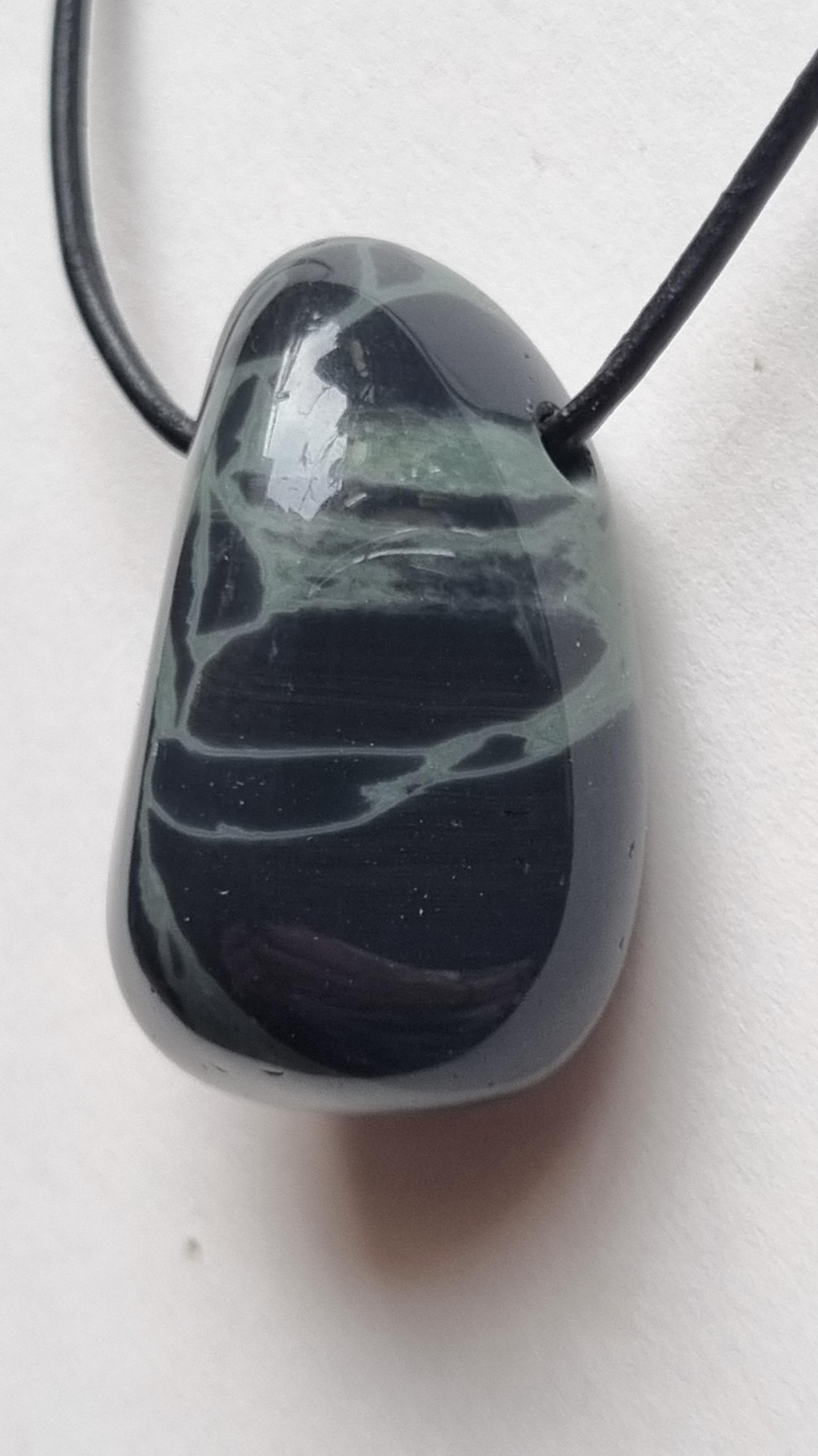 Spiderweb-Obsidian | Spinnennetz-Obsidian Mit Lederband von ElkesEdelsteinstube