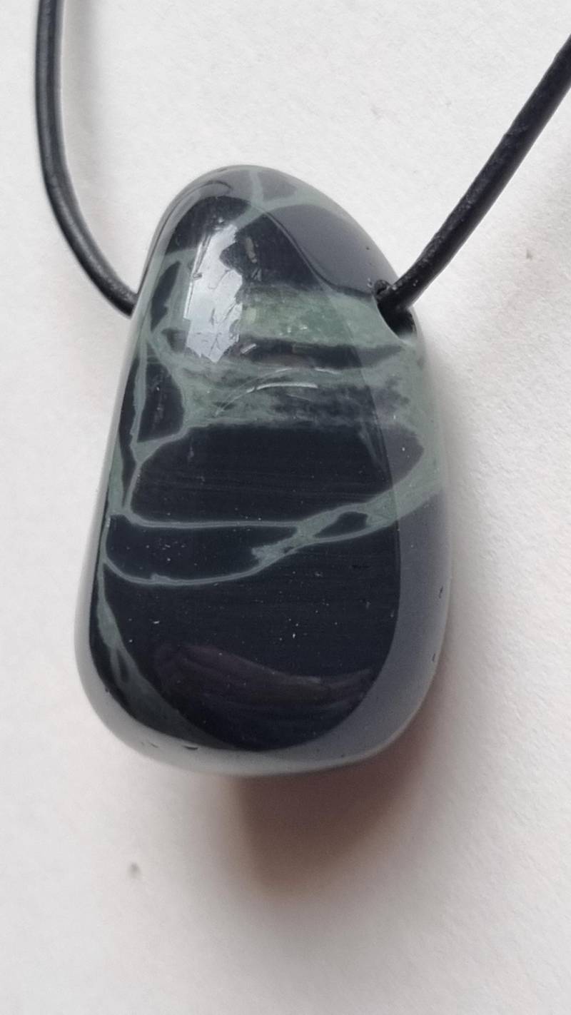 Spiderweb-Obsidian | Spinnennetz-Obsidian Mit Lederband von ElkesEdelsteinstube