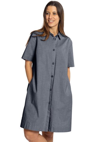 Elkline Damen Kleid Loose | Kurzarm Hemdblusenkleid Knopfleiste Baumwolle von Elkline