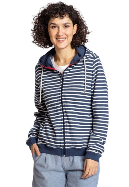 Elkline Damen Sweatjacke New Day | Streifen Kapuzenjacke mit Rippenbündchen von Elkline