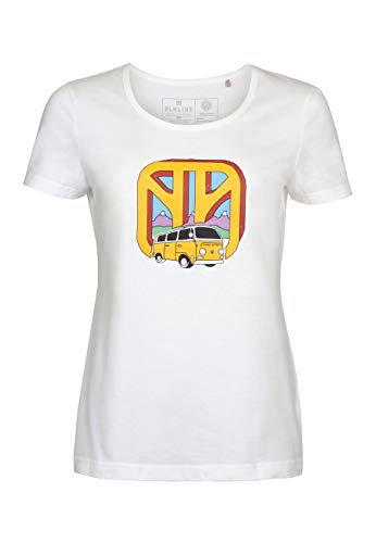 ELKLINE Damen VW-Bulli T-Shirt Worldwide, Farbe:weiß, Größe:40 von ELKLINE