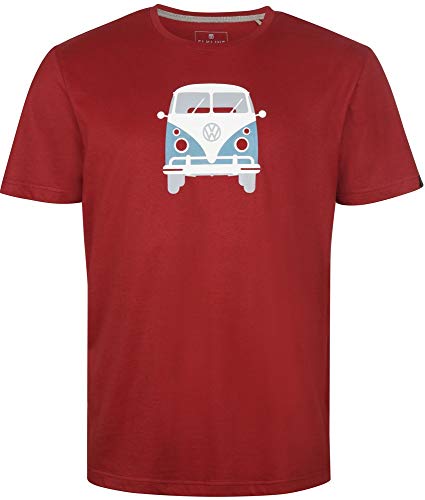 ELKLINE Herren T-Shirt Methusalem mit VW Bulli Print 1041178, Farbe:syrahred, Größe:XL von ELKLINE