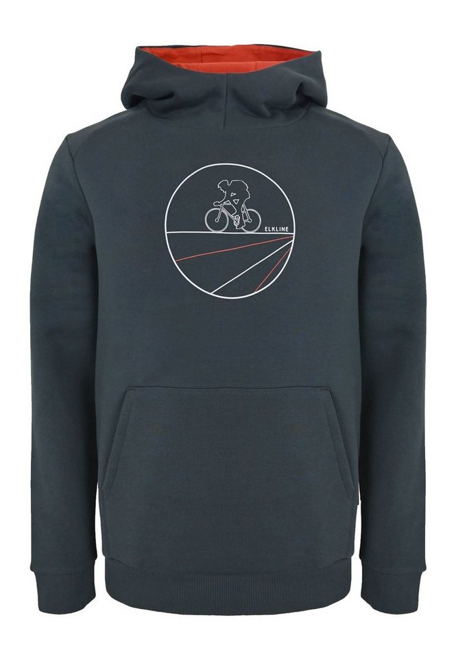 Elkline Hoodie Fiets mit Kängurutasche und Fahrrad-Print von Elkline