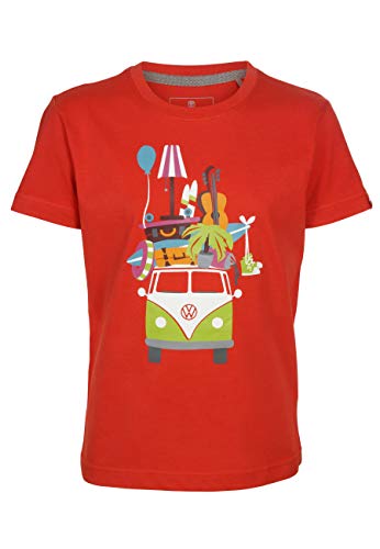 ELKLINE Kinder T-Shirt Huckepack VW-Bulli Print 3041179, Farbe:Mandarin, Größe:104-110 von ELKLINE