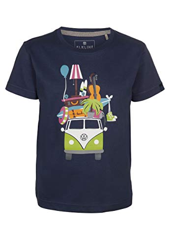 ELKLINE Kinder T-Shirt Huckepack VW-Bulli Print 3041179, Farbe:darkblue, Größe:104-110 von ELKLINE