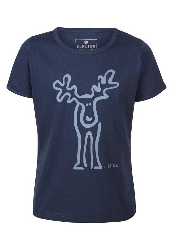 Elkline T-Shirt Rudolfinchen Retro Elch Brust und Rücken Print von Elkline