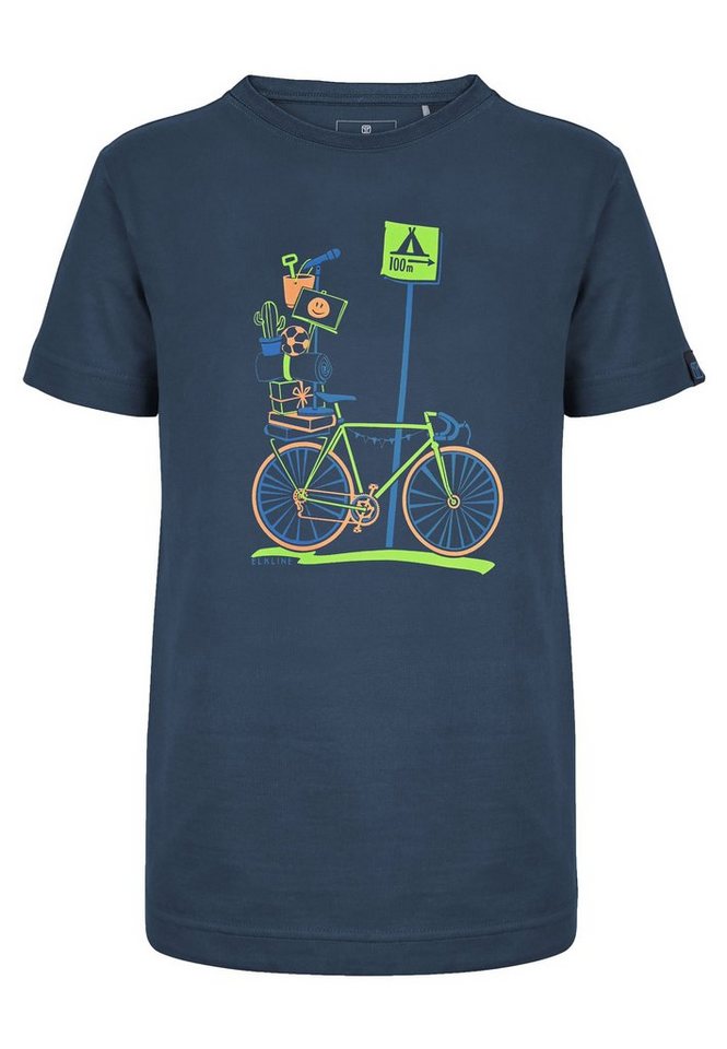 Elkline T-Shirt Zeltplatz Rennrad Fahrrad Brust Print von Elkline