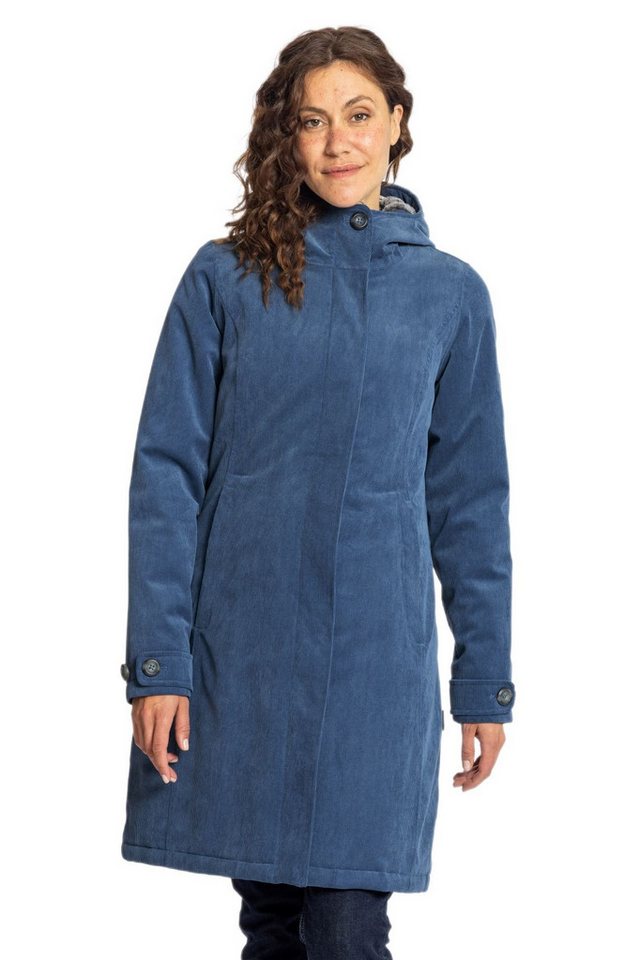 Elkline Wintermantel Glasgow Cord (winddicht, wasserdicht, warm) blau Damen von Elkline