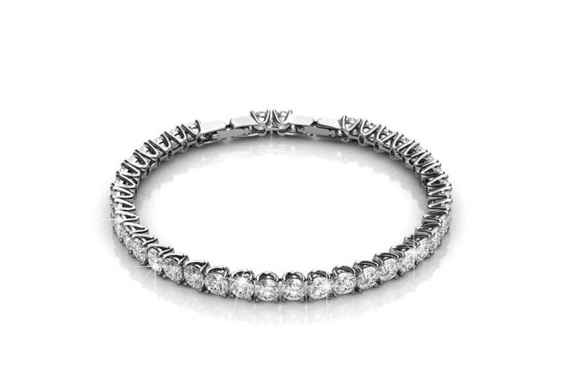 Ella Eisvogel Armband Venus Armband, Weißer Zirkon 38 Steine Silber rhodiniert, Funkelt mit jeder Bewegung von Ella Eisvogel
