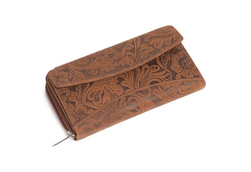 Ella Eisvogel Geldbörse Große Damengeldbörse mit Prägung und RFID Safe, Wildleder, Echtes Wildleder von Ella Eisvogel