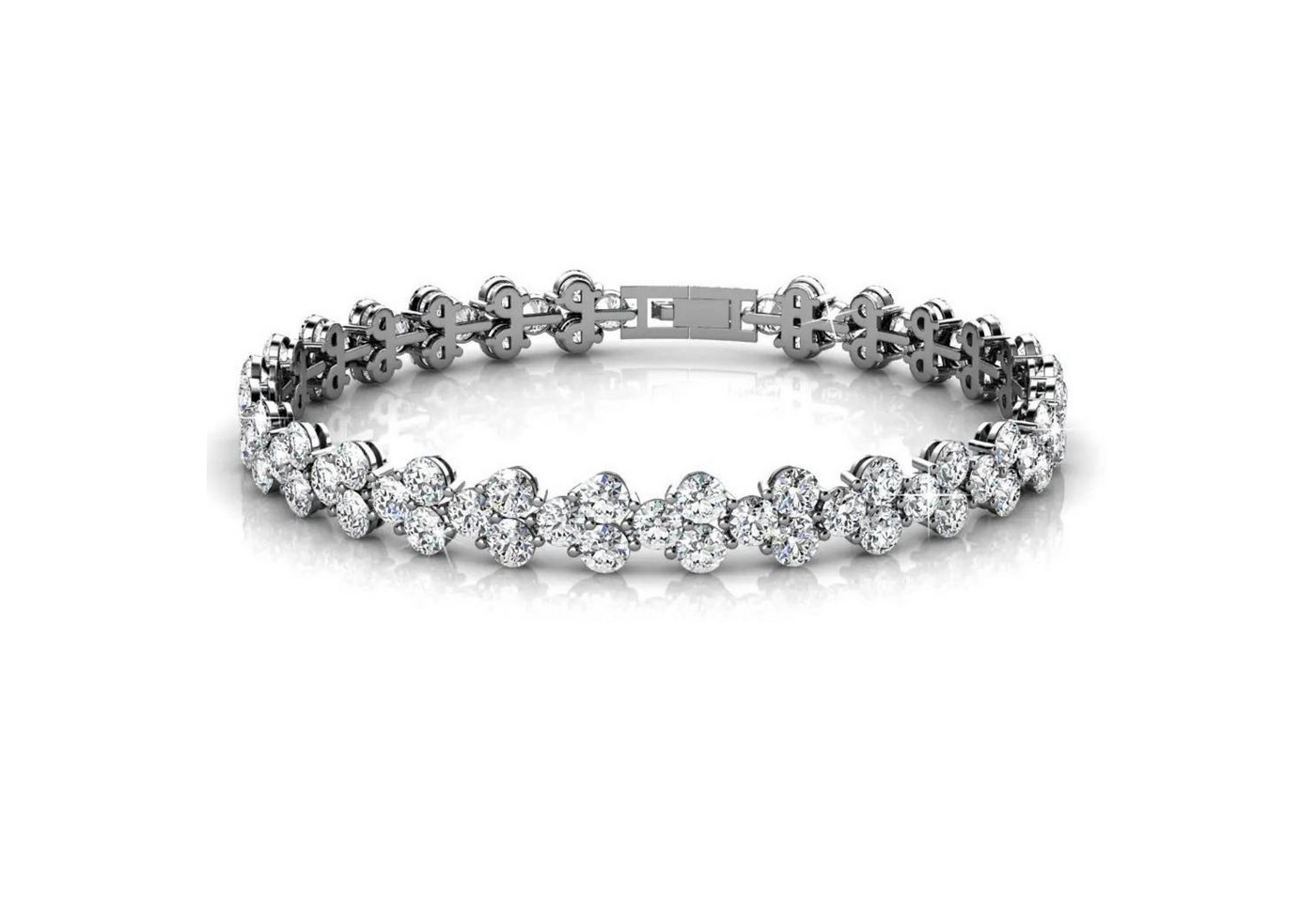 Ella Eisvogel Silberarmband Prinzessinnen-Armband: 79 Zirkonia-Kristalle, Silberarmband, Rhodium-Legierung von Ella Eisvogel