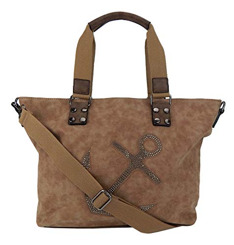 Ella Jonte Anker Tasche braun beige Nieten Ankertasche Shopper Schultertasche von Ella Jonte