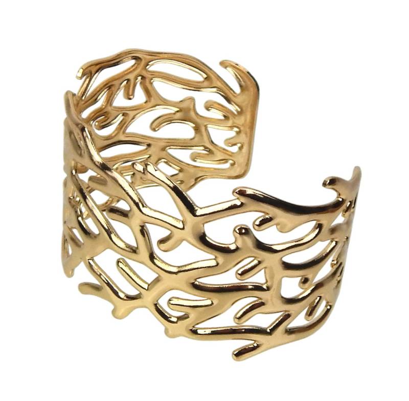 Ella Jonte Armreif, im Korallendesign – goldfarben, verstellbar von Ella Jonte