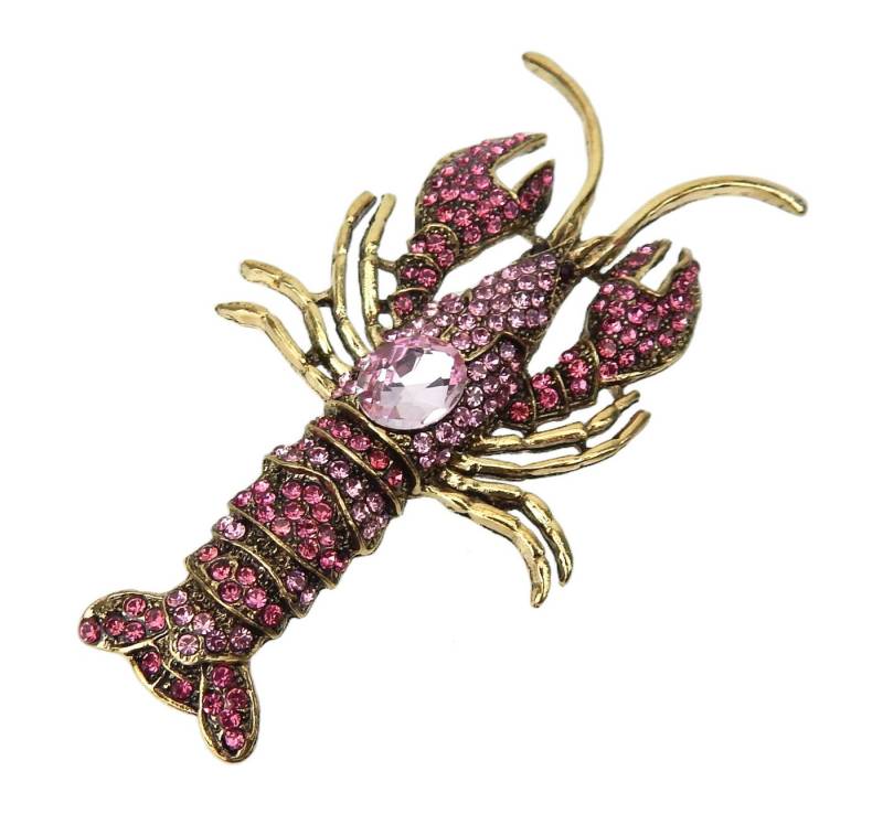 Ella Jonte Brosche, große maritime Statement Glitzer Brosche Hummer Ziernadel von Ella Jonte