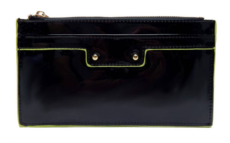 Ella Jonte Geldbörse, grün oder schwarz Lack Handgelenktasche Portemonnaie von Ella Jonte