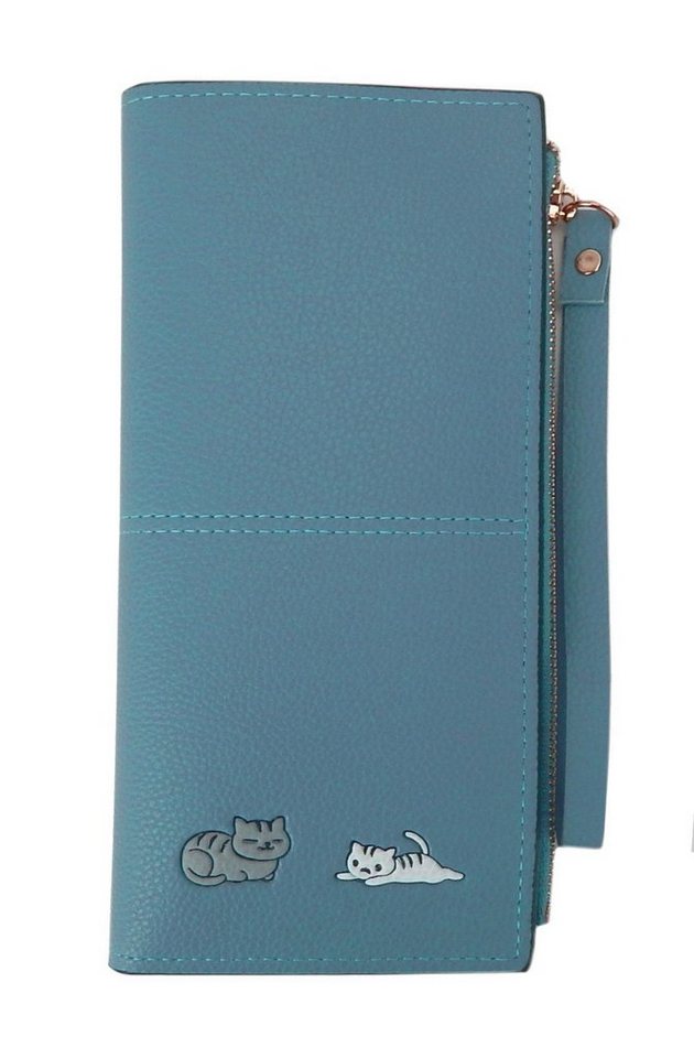 Ella Jonte Geldbörse, rosa blau oder grün mit Katzen-Motiv hochwertiges Kunstleder von Ella Jonte