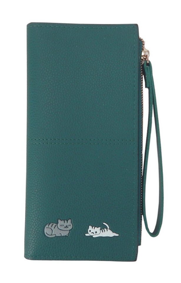 Ella Jonte Geldbörse, rosa blau oder grün mit Katzen-Motiv hochwertiges Kunstleder von Ella Jonte