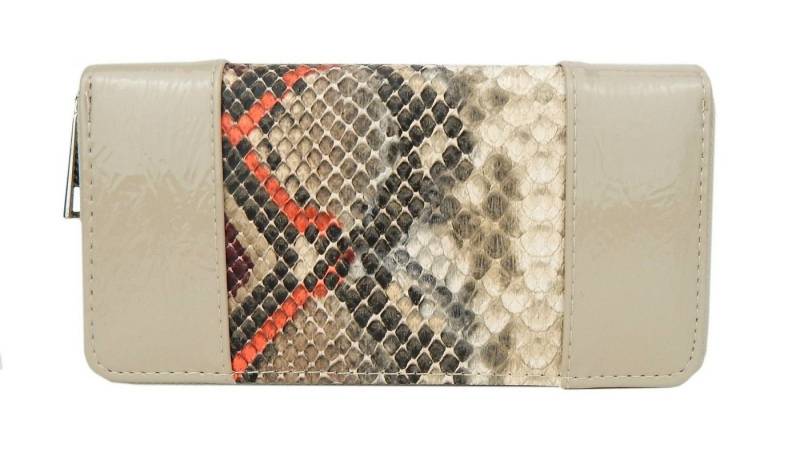 Ella Jonte Geldbörse, schwarz oder beige mit elegantem Schlangenmuster von Ella Jonte