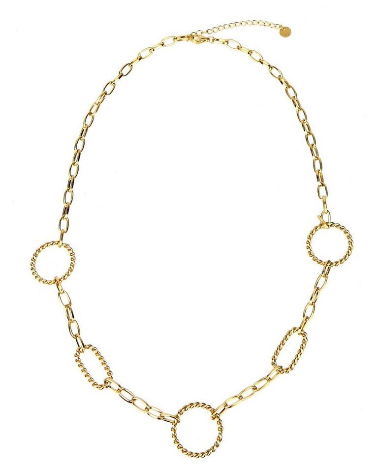 Ella Jonte Gliederkette, Halskette gold Ringe Edelstahl kurze Kette 51 - 56 cm Ella Jonte Gliederkette, Halskette gold Ringe Edelstahl kurze Kette 51 - 56 cm von Ella Jonte