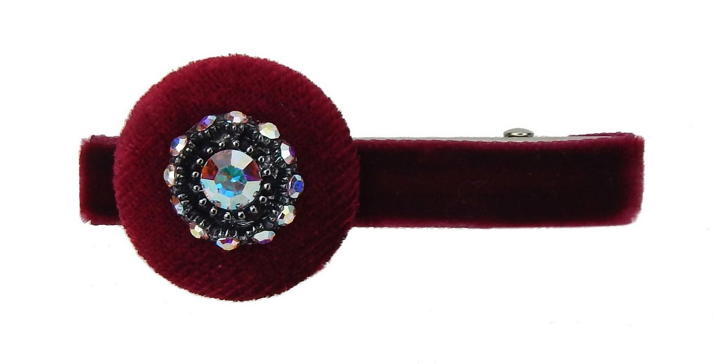 Ella Jonte Haarclip, Burgund – elegante Haarspange Samt mit Schmuckstein & Strass von Ella Jonte
