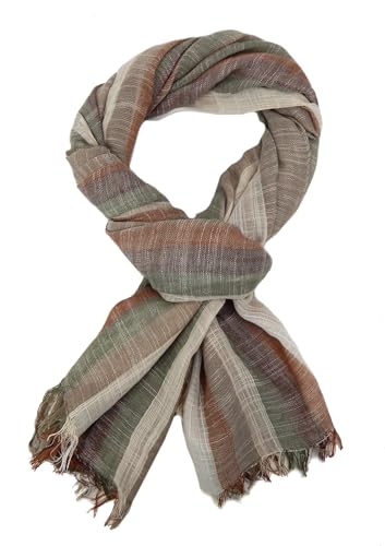 Ella Jonte Herrenschal leichter weicher Schal mit Streifen in Leinenoptik von Ella Jonte