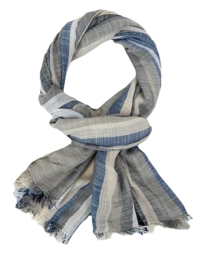 Ella Jonte Herrenschal leichter weicher Schal mit Streifen in Leinenoptik von Ella Jonte