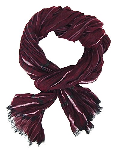 Ella Jonte Herrenschal rot bordeaux grau weiß weicher Fashion Schal Viskose von Ella Jonte