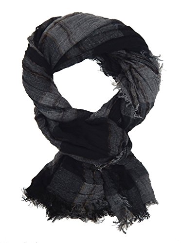 Ella Jonte Herrenschal schwarz grau weicher breiter Schal Viskose von Ella Jonte