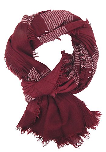 Ella Jonte Herrenschal schwarz rot oder blau weicher Schal aus Baumwolle Viskose von Ella Jonte