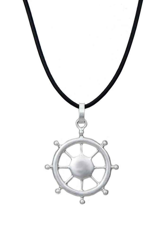 Ella Jonte Lange Kette, maritime Halskette schwarz silber mit Steuerrad im Rockabilly Style Ella Jonte Lange Kette, maritime Halskette schwarz silber mit Steuerrad im Rockabilly Style von Ella Jonte