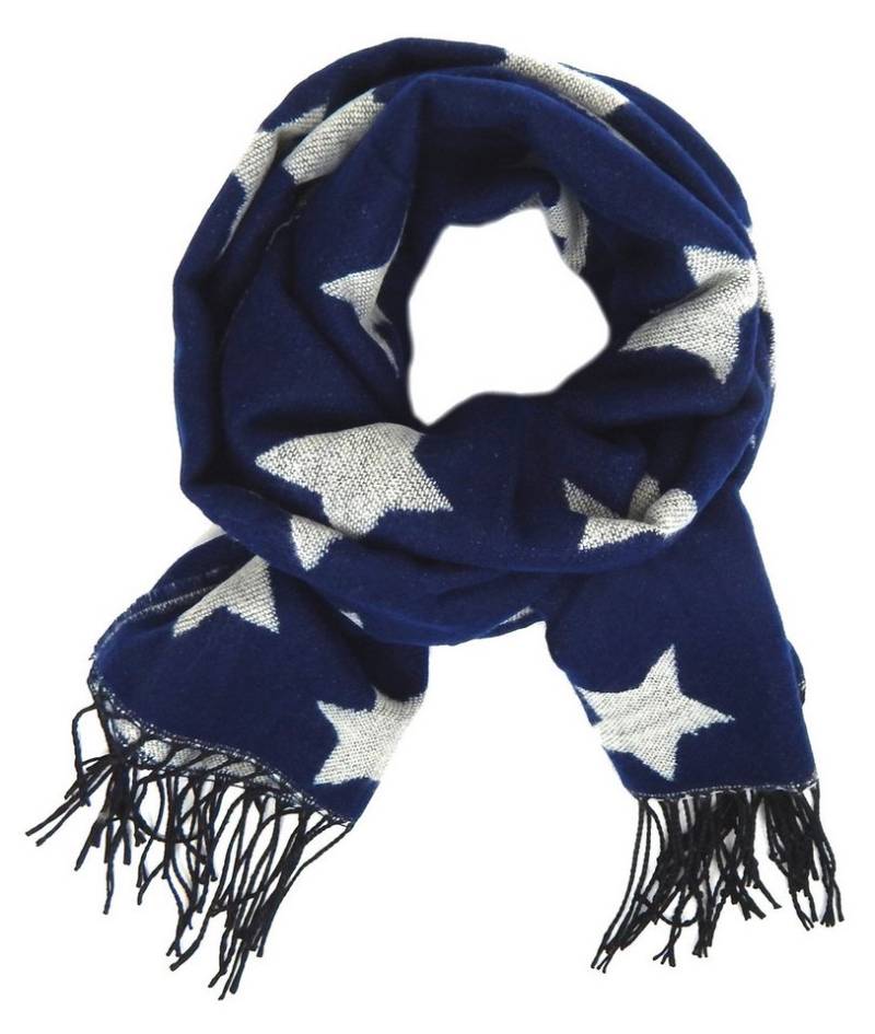Ella Jonte Modeschal, Sterne rosa oder blau cremeweiß Winterschal mit Fransen Ella Jonte Modeschal, Sterne rosa oder blau cremeweiß Winterschal mit Fransen von Ella Jonte