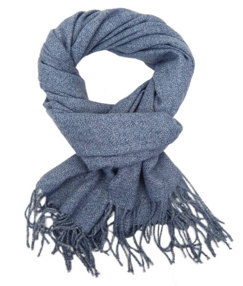 Ella Jonte Modeschal, blau oder grau meliert Feinstrick weicher Herbst Winterschal von Ella Jonte