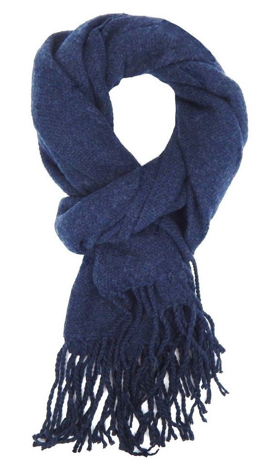 Ella Jonte Modeschal, blau wärmend Herbst- Winterschal mit langen Fransen von Ella Jonte