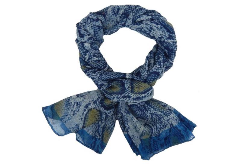Ella Jonte Modeschal, leichter Schal blau animalprint mit Schlangenmuster Viskose von Ella Jonte