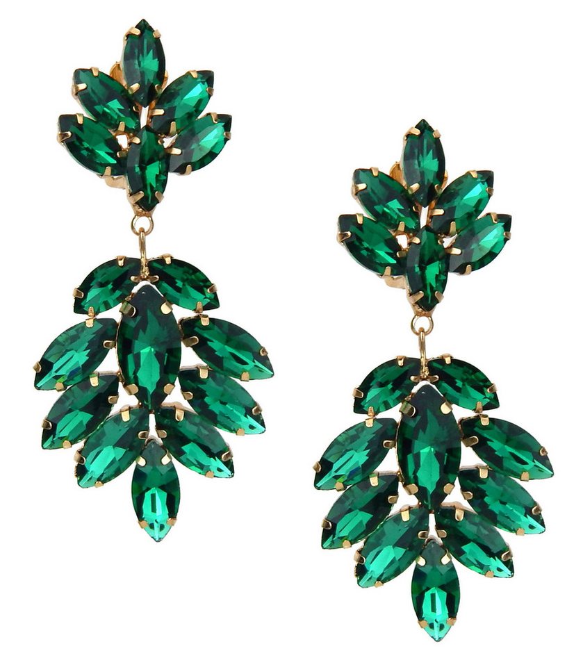 Ella Jonte Paar Ohrclips, Statement Ohrringe gold - rot, grün, champagner oder silber von Ella Jonte