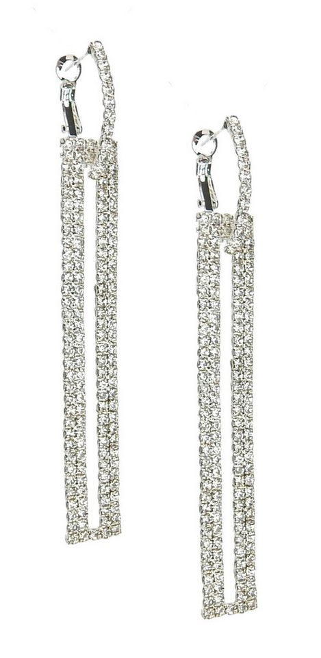 Ella Jonte Paar Ohrhänger, lange Statement Strass Ohrringe - Gold oder Silber von Ella Jonte