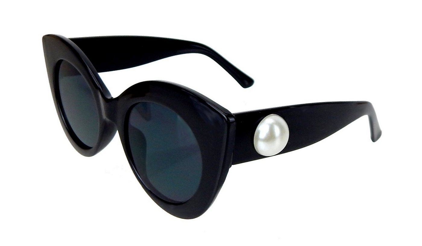 Ella Jonte Retrosonnenbrille Statement Sonnenbrille schwarz mit Perle im Retro Look UV 400 von Ella Jonte