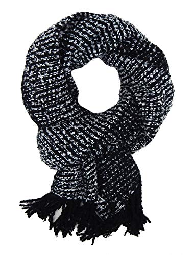 Ella Jonte Schal schwarz weiss XXL Schal Herbst Winterschal Rundumfransen von Ella Jonte