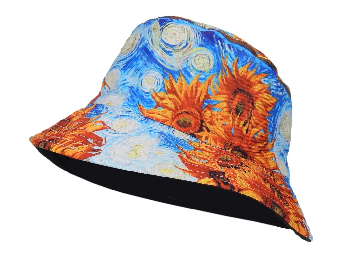 Ella Jonte Sonnenhut Bucket Hat bunt Wendehut Kunstdruck Sonnenblumen 56 cm von Ella Jonte